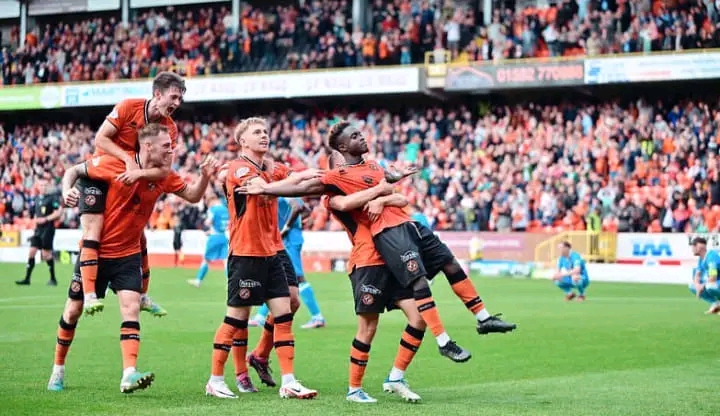 Mathew Anim Cudjoe scores in Dundee United's draw with Dunfermline Athletic