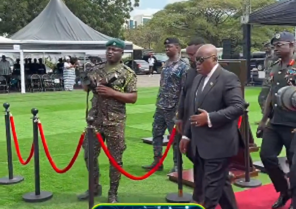 Watch as Akufo-Addo pays his last respect to legendary commentator Joe Lartey