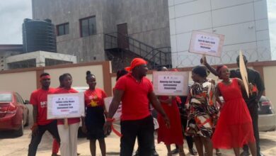 Congregants at Gethsemane Presbyterian Church protest against galamsey